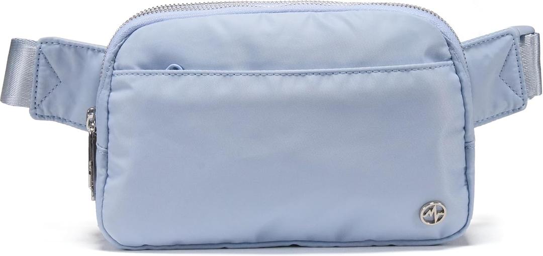 Pander Everywhere Belt Bag for Women, 5 Zipper Pockets Nylon Crossbody Fanny Pack Purse (Windmill Blue).