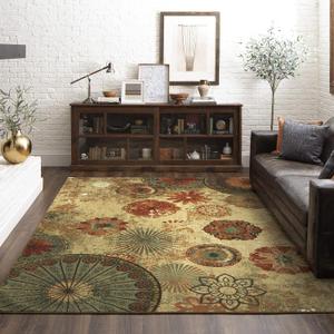 Mohawk Home Alexa Ornamental Floral Medallion 7' 6" x 10' Area Rug - Perfect for Living Room, Dining Room, Office (Multi Color)