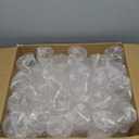 48 piece Stemless Unbreakable Crystal Clear Plastic Wine Glasses Set of 48 (10 Ounce - Gold Rim)