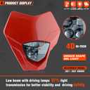 Universal Dirt Bike LED Head Lamp - Motorcycle LED Headlights for Pit Bike ATV (Red)