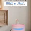 Cat Water Fountain Pink for Drinking: 67oz/2L Cat Fountain - GIOTOHUN Cute Pet Water Fountain for Cats Inside - Quiet Pet Fountain - Faucet Cat Drinking Fountain - Suitable for Kitty & Kitten