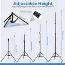 EMART Black Photo Backdrop with Stand Kit 10x5ft, Photography Black Background Screen with Portable T-Shape Support and 5 Clamps for Video Recording, Meetings, Self Tape, 5x10ft