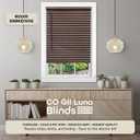 Cordless Room Darkening Venetian Blind - 33 Inch Width, 64 Inch Length, 2" Vinyl Slat Size - Mahogany - GII Luna Light Filtering Horizontal Mini Windows Blinds for Interior by Achim Home Decor