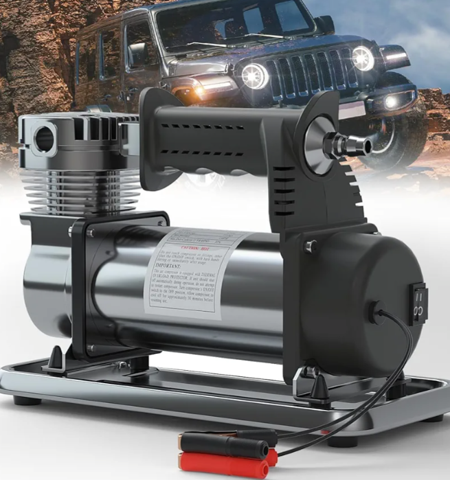 NBXPOW 400P DC12V Portable Inflate Air Compressor,air Pump for car Tires,85L(3Ft)/min,High Power Metal Air Compressor,for Truck,SUV,Rv,Balls,Bike Inflatable-Black