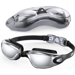 Aegend Swim Goggles, Swimming Goggles No Leaking Full Protection Adult Men Women Youth (Bright Sliver)