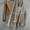 Lootkell Warm Gold Curtain Rods for Windows 72 to 144 Adjustable Length Heavy Duty 1" Diameter Brass Bronze Long Window Curtain Rod with Solid Metal Finials for Outdoor Farmhouse Bedroom Living Room