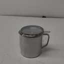 Grease Container with Fine Mesh Strainer kitchen oil storage tank pot (1.3L Stainless Steel 410)