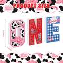 Yalikop 3 Pcs One Letter Fillable DIY Tray Food Box 10 Inch Charcuterie Board Letters Cardboard Serving Trays for Food 1st Birthday Anniversary Party Dessert Table Photo Props(Cowboy Theme)