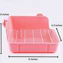 KAMEIOU Ferret Galesaur Guinea Pig Bunny Rabbit Toilet Potty Trainer with Stainless Steel Panel Rabbits Corner Litter Pan Bedding Box for Small Animal Bunny Rabbit Ferret Cage Toilet Pan