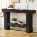 55 Inch Farmhouse Console Table, Wooden T-Shaped Sofa Table Behind the Couch, Industrial Entryway Tables with Storage for Living Room, Entrance, Hallway