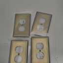 Single Duplex Outlet Light Switch Cover Belaire Beaded Metal Wall Plate, 4-Pack Antique Brass 1 Gang, for Receptacle Light Switch, Switch Cover Decorative Wallplate, Durable