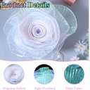 22 Yards Iridescent White Ruffle Ribbon Pleated, Lace Fabric Trim Organza Ruffled Fabric Chiffon Ribbon Tulle Decorative for Jellyfish Costume Sewing Dress Cake Decor Trimming Craft