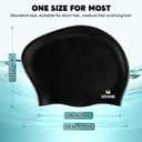 2 Pack Swim Cap for Women Men Adult, Silicone Swimming Caps for Short Long Hair, Waterproof Swim Hats Bathing Caps to Keep Hair Dry with Nose Clip and Earplugs, One Size