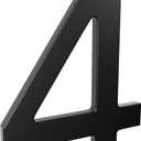 Large 10-Inch Floating House Number - Upgraded Anti-fade Modern Address Number - Perfect for Home/Office or Business/Elegant Black/Number 4