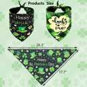 4Pcs Green Irish St. Patrick's Day Dog Hat & Bandana Set with Shamrock Decor, Reversible, Adjustable, Lightweight, All Ages