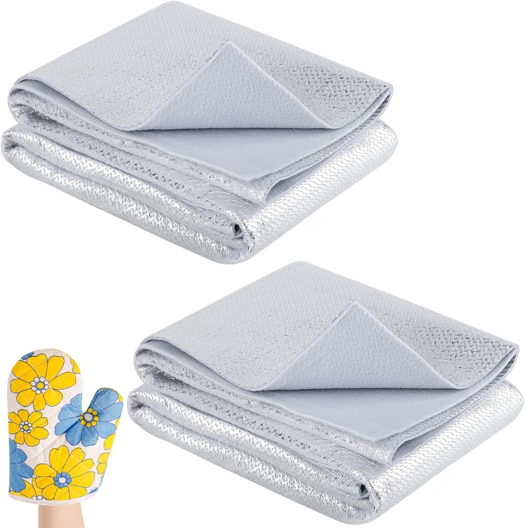 Verdanzia 2 Pack Heat Resistant Batting for Potholders, 47 X 35 Inch Soft Insulated Batting, Heat Reflective Fabric for Sewing,Thermal Lining Batting (Sliver 47x35 inch)