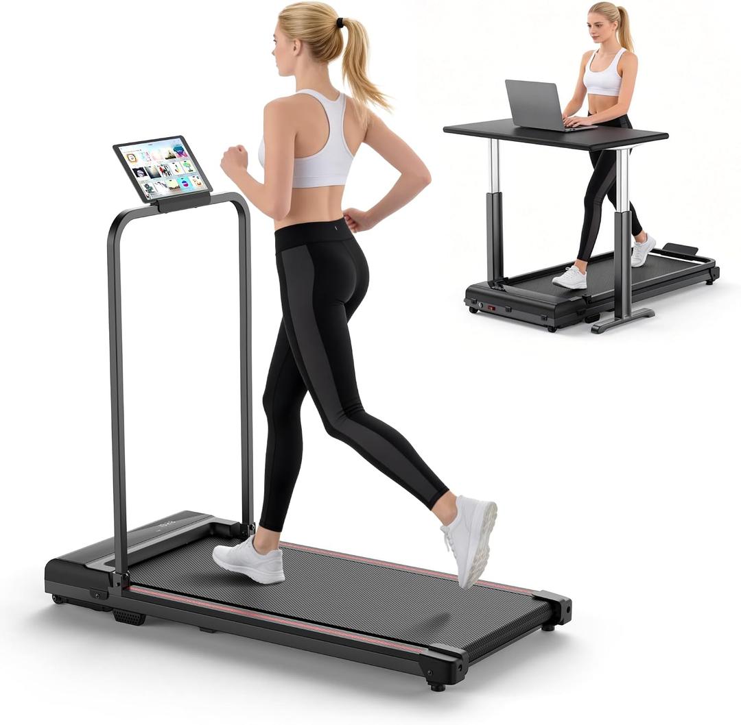 Walking Pad Treadmill for Home - Foldable Treadmills with Handle Bar Mini Portable Walk Pads Under Desk Small Spaces Compact Folding Electric Treadmills Office Walking and Running Machine Terluxra