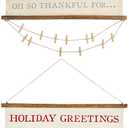 Mud Pie Thanksgiving/Christmas Reverse Photo Card Hanger, 6.75" x 34"