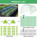72 Pcs Garden Hoops for Raised beds, 12 Sets of 8 FT Rust-Free Fiberglass Support Greenhouse Hoops Grow Tunnel for Garden Netting Plant Shade Cloth Row Cover DIY Plant Support Garden Stakes