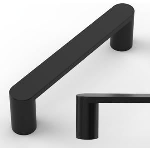 Amerdeco 10 Pack ZH0005MB Matte Black 3.75 Inch(96mm) Hole Centers Kitchen Cabinet Pulls Hardware Modern Kitchen Handles for Cabinets Cupboard Handles Drawer Pulls