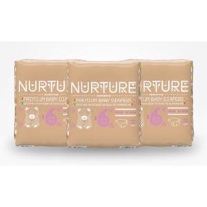 Nurture Diapers by BioBag, Size 6 (35+ pounds), 63 Premium Quality Baby Diapers, Chemical Free, Ultra Absorbent, Eco Friendly, Hypoallergenic