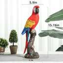 Macaw Tree Clinger Garden Statue, Resin Tropical Bird Figurine - Vibrant Parrot Sculpture for Patio, Lawn, Yard, or Indoor Tabletop Decor
