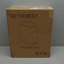 BETHEBEST 10 Liter/ 2.6 Gallon Small Trash Can with Lid, Rectangular Foot Pedal Trash Bin with Removable Inner Bucket for Bathroom, Bedroom, Office (White)