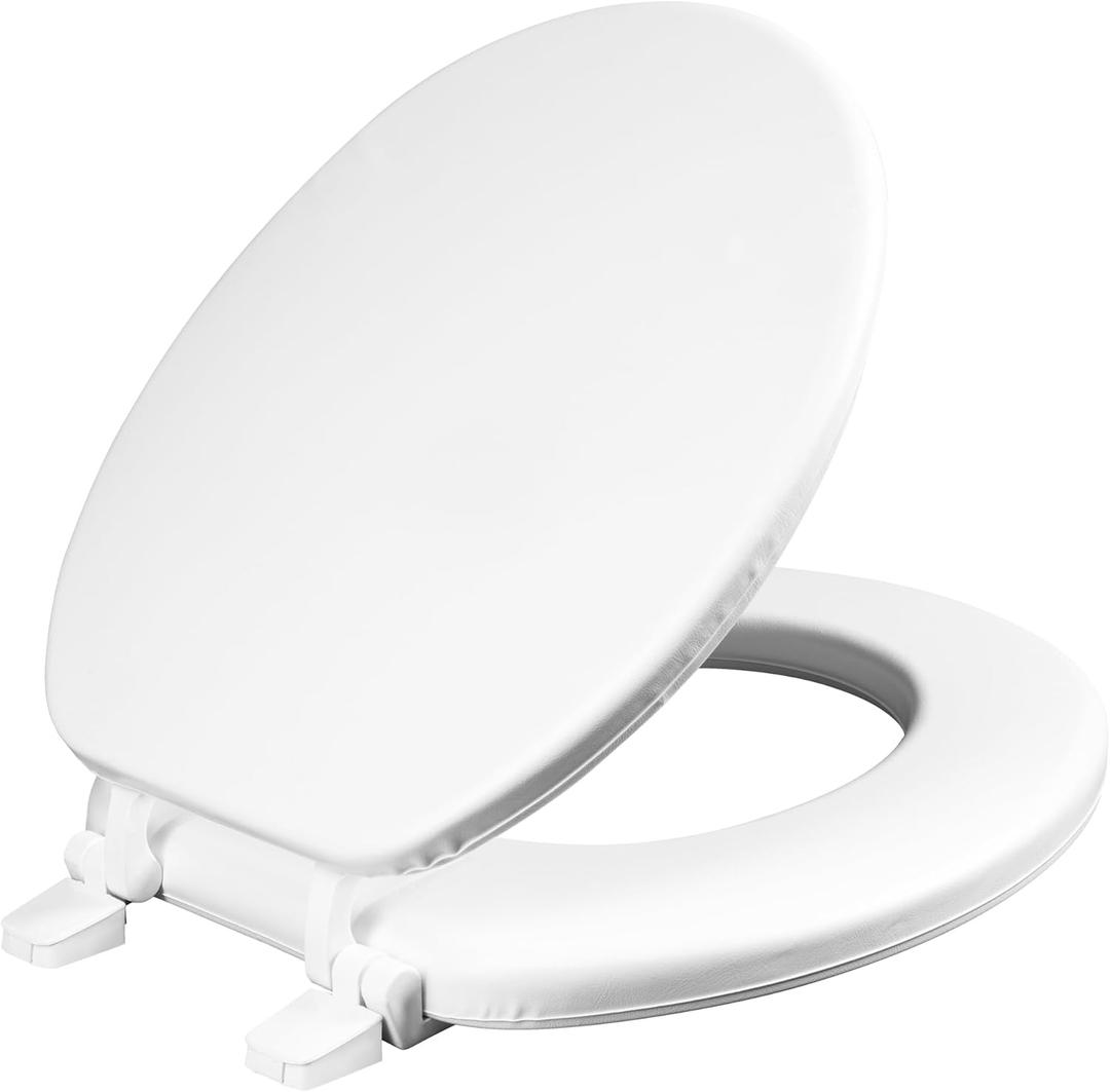 Mayfair Economy Soft Cushion Padded Toilet Seat, Round, White