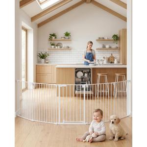 33-127" Extra Wide Baby Gate for Large Openings & Awkward Spaces, 30" Tall