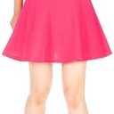 Basic Solid Stretchy Cotton High Waist A-line Flared Casual Skater Mini Skirt Size Medium, Hot Pink 