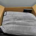 Full Body Massage Mat with Heat, Detachable 3D Neck Massager, Grey Premium Plush Foldable Heated Pad for Back and Thighs, Stress Relief Home Office