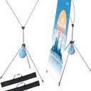 2 Pack X Frame Banner Stand Fits Any Banner Adjustable Size 23"X63" to 32"X78", Portable Travel Bag & Load-bearing Bag for Advertising, Stores, Tradeshow, Restaurant, Event, Birthday & Party (Outdoor)
