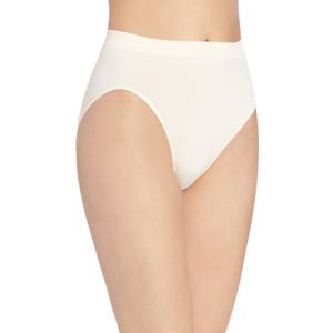 Bali Women's Seamless Hi-cut Panty, Comfort Revolution Microfiber Brief, Full Coverage Underwear (7, Light Beige)