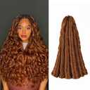 Pure Protein Fiber French Curl Braiding Hair Close to Human Hair 18 Inch 8 Packs Pre Stretched French Curl Crochet Braids Loose Wavy Hair Extensions for Black Women(18Inch,30#)
