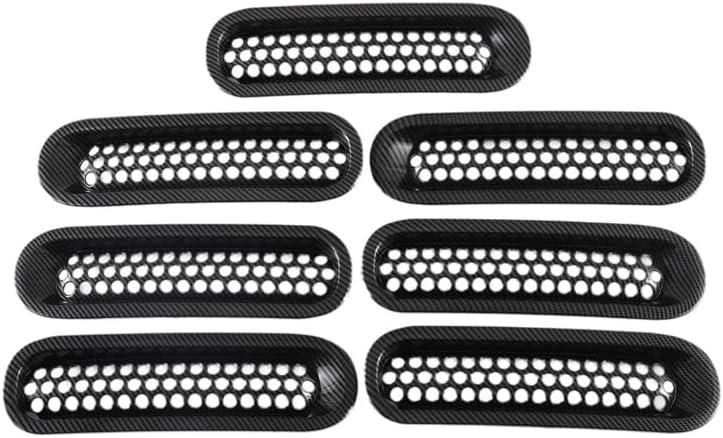 Front Grille Inserts Honeycomb Mesh Covers Carbon Fiber Compatible for Wrangler JK 2007-2015