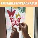 64PCS Butterfly Window Clings, Single-Sided Colorful Butterflies Stickers Reusable to Prevent Bird Strikes, Non-Adhesive Static Butterfly Cling Stickers for Home Window Door