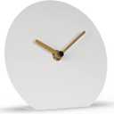 SOFFEE DESIGN 6'' One-Piece Table Clocks Without Scale Modern Minimalist Style Decoration, Iron Silent Quartz Desk Clock Creative Ornaments, Battery Operated Non Ticking for Home, White