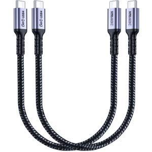 1FT USB 4 Cable 2 Packs, 240W USB C to USB C Cable, 40Gbps High Speed Data Transfer and Single 8K or Dual 4K Display Video Output Compatible with Thunderbolt 4, MacBook Pro, iPhone 15/16 Plus