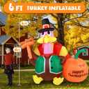 Thanksgiving Inflatable Turkey Outdoor Decorations 6FT with Colorful Tail Blow up Turkey Inflatables Built-in LED Lights Yard Lawn Decor Display Autumn Indoor Holiday Decoration