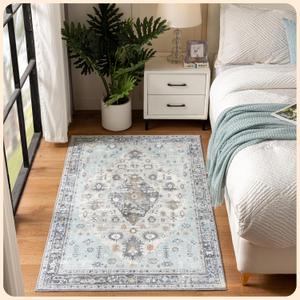 Istana 3x5 Area Rug - Blue Modern Rugs for Living Room 3x5 - Foldable Rugs for Bedroom/Living Room Rug - Stain Resistant Washable Rug - Eco-Friendly Small Area Rugs