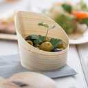Restaurantware 4 Ounce Small Dessert Cups Slanted Dessert Tasting Cups - Disposable Serves Hors d'oeuvres Samples Or Snacks Pinewood Appetizer Containers For Weddings Parties And Events