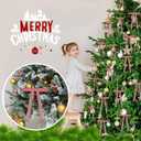 30 Pcs Christmas Velvet Wreath Bow, 5 x 7 Inch Vintage Velvet Ribbon Bows Rustic Crafts Gift Bows for Indoor Outdoor Wreaths Garland Holiday Xmas Tree Wrapping Crafts (Pink, Width of 5/8")