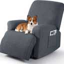 Timeles Recliner Covers Extra Wide Recliner Chair Covers Reclining Couch Covers Sofa Slipcovers Stretch Soft Washable (Single-Seater XL, Grey)