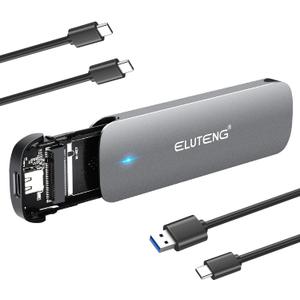 ELUTENG M.2 SSD Enclosure NVME SATA Dual Protocol SSD to USB Adapter Aluminum USB C 3.2 Gen 2 10Gbps PCIe M and B&M Keys External Solid State Drive Case Max 4TB for 2230/ 2242/ 2260/ 2280 SSDs