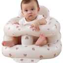 Upgrade Surround Inflatable Baby Seat for Babies 3-36 Months, Built in Air Pump Surround Bumbo Seat with Tray, Load-Capable Baby Chair Sit Me up Floor Seat for Baby, Learning to Sit&Feeding (Bear)