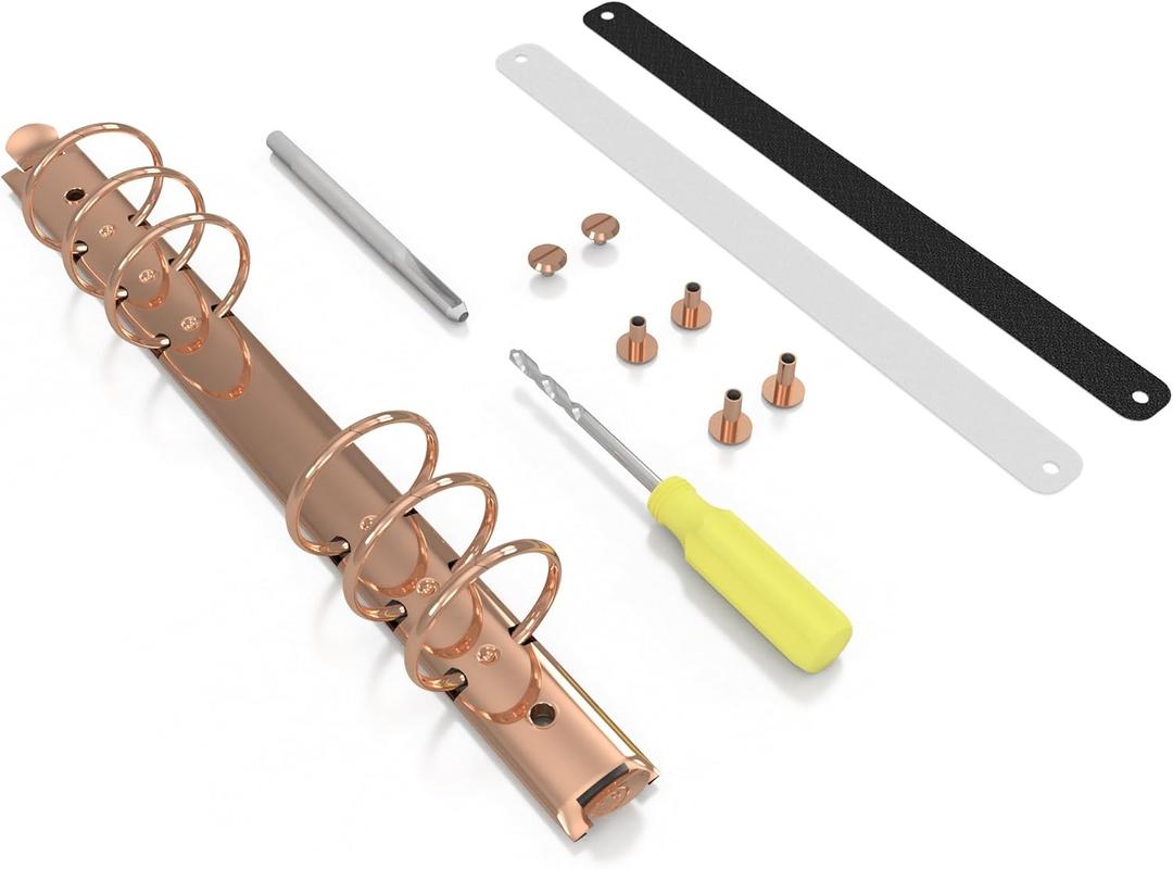 Stationery.Life Ring Binder Mechanism Replacement Kit for Personal Organizers Planners 6 Rings (Rose Gold, A5)