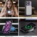 for iPhone 14 Pro Max Wallet Case Compatible with Magsafe, Magnetic RFID Blocking Card Holder Kickstand 2 in 1 Detachable Case for iPhone 14 Pro Max 6.7", Purple