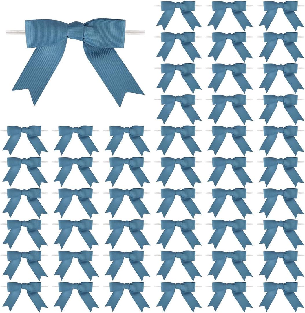 50 Pcs 3 Inches Grosgrain Ribbon Twist Tie Bows Dusty Blue Pretied Premade Craft Bows for Treat Bags Gift Wrapping Basket Wedding Baby Shower Brithday Christmas Party (Dusty Blue) 50 Pcs 3 Inches Grosgrain Ribbon Twist Tie Bows Dusty Blue Pretied Premade Craft Bows for Treat Bags Gift Wrapping Basket Wedding Baby Shower Brithday Christmas Party (Dusty Blue)