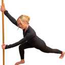 Natural Bamboo Yoga Stick (5ft): Stretch Bar with Super Sturdy Rubber Ends - Versatile Exercise Stick & Yoga Bar for Yoga, Stretching & Posture with Unlimited Access to Video Exercises