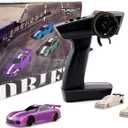 Turbo Racing C61 1:76 Scale Drift RC Car with Gyro Mini Full Proportional RTR 2.4GHZ Remote Control with 2 Replaceable Body Shell(Purple)